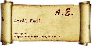 Aczél Emil névjegykártya