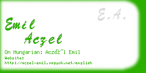 emil aczel business card